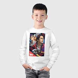 Лонгслив хлопковый детский Marty and doc, цвет: белый — фото 2
