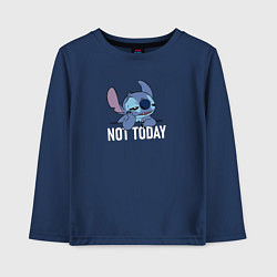 Лонгслив хлопковый детский Not today Stitch, цвет: тёмно-синий