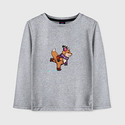 Лонгслив хлопковый детский Лисичка на коньках, цвет: меланж