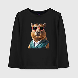 Детский лонгслив Капибара в жилетке