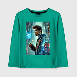 Лонгслив хлопковый детский Harry Potter - urban style, цвет: зеленый