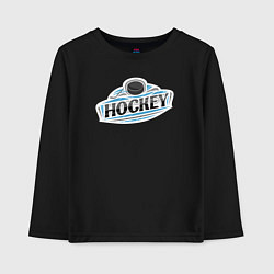 Лонгслив хлопковый детский Play hockey, цвет: черный