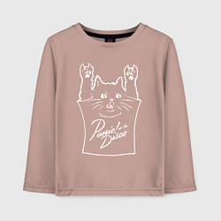 Лонгслив хлопковый детский Panic at the disco - cat rock, цвет: пыльно-розовый