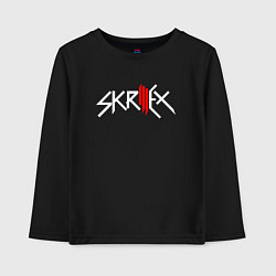 Лонгслив хлопковый детский Skrillex - logo, цвет: черный