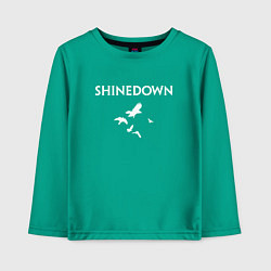 Лонгслив хлопковый детский Shinedown - logo, цвет: зеленый