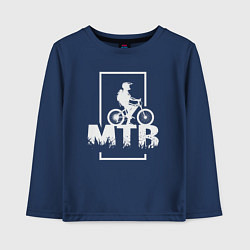 Лонгслив хлопковый детский Горный байк, цвет: тёмно-синий