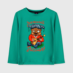 Лонгслив хлопковый детский Русский мишка, цвет: зеленый