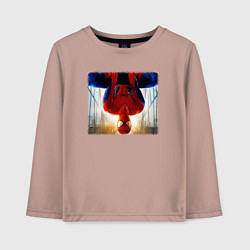 Лонгслив хлопковый детский Новый человек паук, цвет: пыльно-розовый