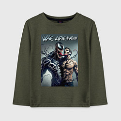 Лонгслив хлопковый детский Eddie and Venom - ai art fantasy, цвет: меланж-хаки