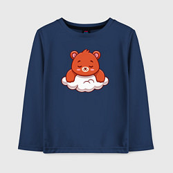 Лонгслив хлопковый детский Мишка на облаке, цвет: тёмно-синий