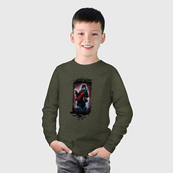 Лонгслив хлопковый детский Error undertale, цвет: меланж-хаки — фото 2