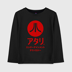 Лонгслив хлопковый детский Atari japan logo, цвет: черный