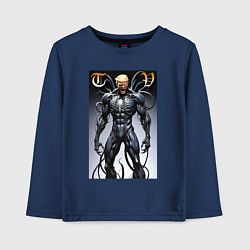 Лонгслив хлопковый детский Venom-Trump collaboration - ai art fantasy, цвет: тёмно-синий