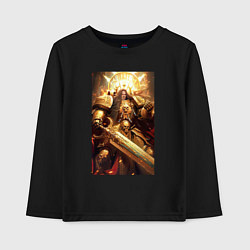 Лонгслив хлопковый детский Император человечества - Вархаммер 40000, цвет: черный