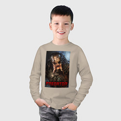 Лонгслив хлопковый детский Predator movie, цвет: миндальный — фото 2