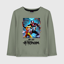Лонгслив хлопковый детский Donald Trump and Venom - meme, цвет: авокадо