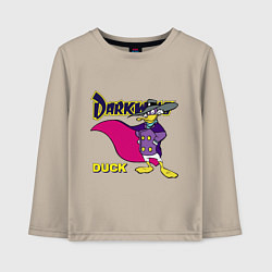 Лонгслив хлопковый детский Чёрный плащ - Кряк Лапчатый, цвет: миндальный