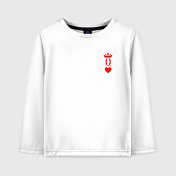 Лонгслив хлопковый детский Королева Черви - для пары, цвет: белый