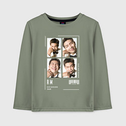 Лонгслив хлопковый детский Namjoon bts 4cut, цвет: авокадо