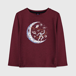 Лонгслив хлопковый детский Космический воздушный змей, цвет: меланж-бордовый