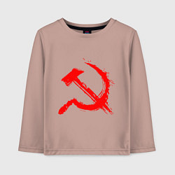 Лонгслив хлопковый детский Sickle and hammer red paint, цвет: пыльно-розовый