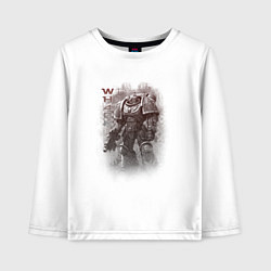 Лонгслив хлопковый детский Мощный космодесантник, цвет: белый