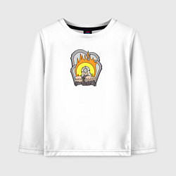Лонгслив хлопковый детский Fire keeper, цвет: белый