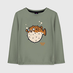 Лонгслив хлопковый детский Рыбка фугу, цвет: авокадо