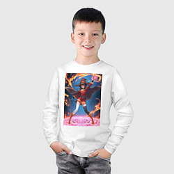 Лонгслив хлопковый детский Мегумин колдует взрывную магию, цвет: белый — фото 2