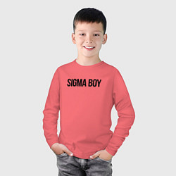 Лонгслив хлопковый детский Sigma - boy, цвет: коралловый — фото 2