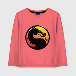 Лонгслив хлопковый детский Mortal kombat logo, цвет: коралловый
