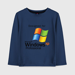 Лонгслив хлопковый детский Предназначен для windows xp, цвет: тёмно-синий