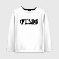 Лонгслив хлопковый детский Civilization - game, цвет: белый
