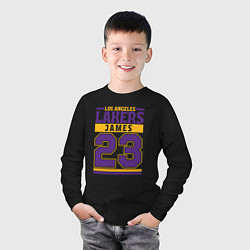 Лонгслив хлопковый детский Lakers - James 23, цвет: черный — фото 2