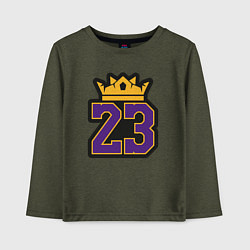 Лонгслив хлопковый детский King Lebron James, цвет: меланж-хаки