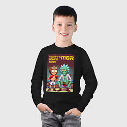 Лонгслив хлопковый детский Mortys boxing team - ai art fantasy, цвет: черный — фото 2