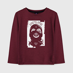 Лонгслив хлопковый детский Gang girl, цвет: меланж-бордовый