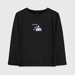 Лонгслив хлопковый детский Le sserafim style, цвет: черный