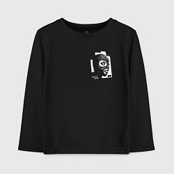 Лонгслив хлопковый детский Balaclava girl, цвет: черный