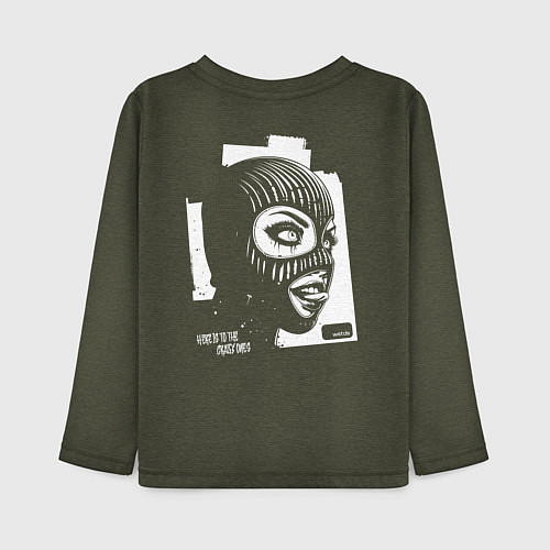 Детский лонгслив Madness girl / Меланж-хаки – фото 2