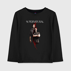 Лонгслив хлопковый детский Братья Винчестеры - Supernatural, цвет: черный