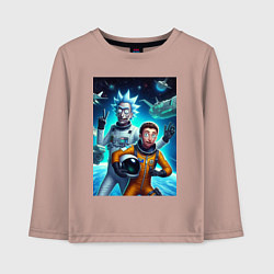 Детский лонгслив Космонавты Рик и Морти - нейроарт фантазия