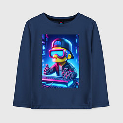 Детский лонгслив Барт Симпсон - киберпанк