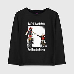 Лонгслив хлопковый детский Папа и сын, цвет: черный