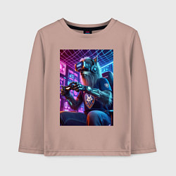 Детский лонгслив Крутой волчара - киберспорт