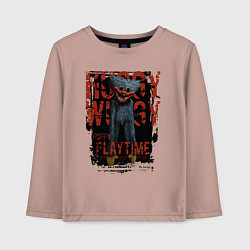 Лонгслив хлопковый детский Хагги Вагги из Poppy Playtime, цвет: пыльно-розовый