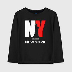 Лонгслив хлопковый детский The city of New York, цвет: черный