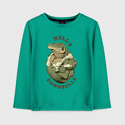 Лонгслив хлопковый детский Crocodile bodybuilder, цвет: зеленый