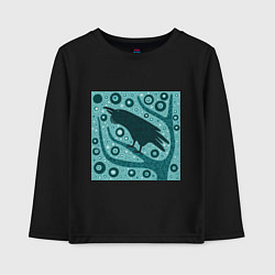 Лонгслив хлопковый детский Ворон на дереве, цвет: черный
