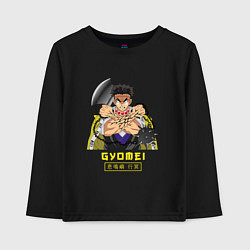 Лонгслив хлопковый детский Клинок рассекающий демонов Гёмей Химеджима, цвет: черный